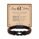 61st birthday bracelet with milestone year card
