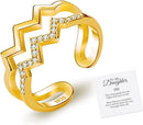 'To My Daughter' Ring W/ Message Card | 18K Gold Highs and Lows Ring Gold