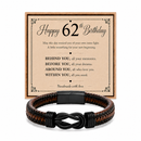 62nd birthday bracelet with milestone year card