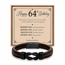 64th birthday bracelet with milestone year card