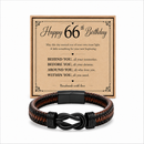 66th birthday bracelet with milestone year card