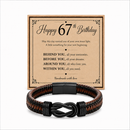 67th birthday bracelet with milestone year card