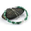 Raw/Natural Emerald Bracelet W/ Pearl | 925 Sterling Silver & White Gold