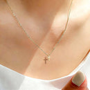 First Communion Gift for Girls - 14K Gold Plated Cross Necklace