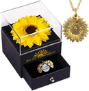 'You Are My Sunshine' Sunflower Necklace | To My Daugther/Granddaughter/Partner Gift set (necklace + sunflower + acrylic box)