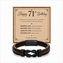 71st birthday bracelet with milestone year card