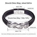 My Son/Grandson Bracelet "Forever Linked Together" | Braided Leather Bracelet