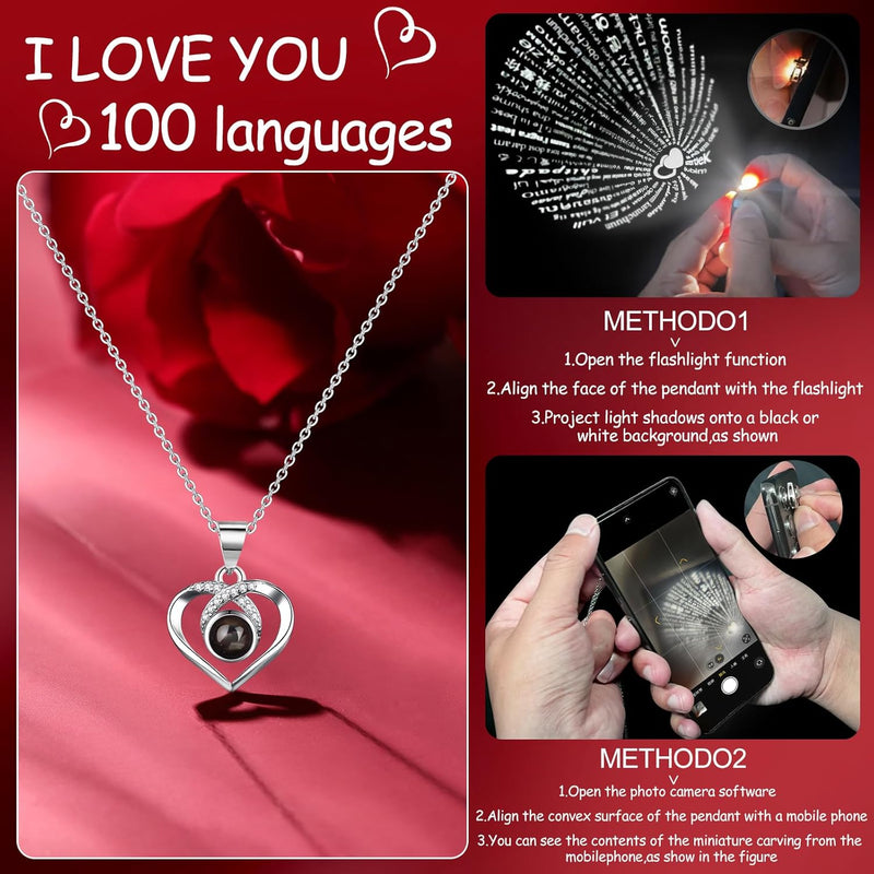 Gift Set For Girlfriend, Wife, Mom/Mother | Preserved Real Rose & S925 Necklace