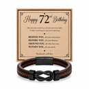 72nd birthday bracelet with milestone year card