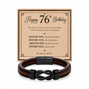 76th birthday bracelet with milestone year card