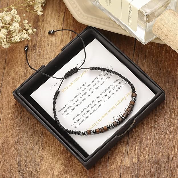 To My Son & Grandson Morse Code Bracelet | 'I Love You' Hidden Message