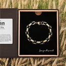 "To My Man" Deluxe Bracelet Gift Set | 316L Stainless Steel/S925 Bracelet Gold Black