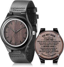 "To My Son" Wooden & Leather Engraved Watch Gift