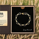 "To My Son" Deluxe Bracelet Gift Set | 316L Stainless Steel/S925 Bracelet Gold Black
