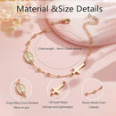 First Communion Gift for Girls - 14K Gold Plated Bracelet Cross & Virgin Mary Charm