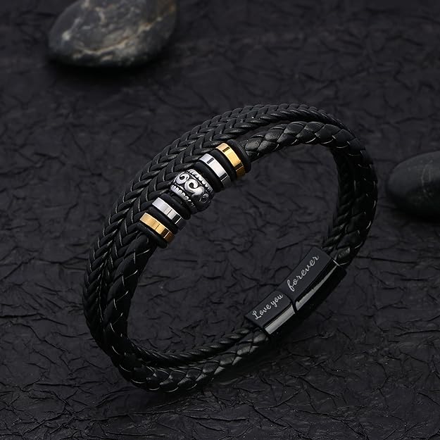 'To My Dad' Bracelet From Daughter | Father's Day Gift | Braided Leather Bracelet