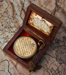 'To My Son' Engraved Compass W/ Vintage Handcrafted Wooden Box
