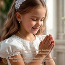 First Communion Gift for Girls - 14K Gold Plated Cross Necklace