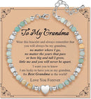 "To My Grandma" Bracelet Gift | Amazonite Gemstone & Stainless Steel