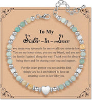"To My Sister-in-Law" Bracelet Gift | Amazonite Gemstone & Stainless Steel