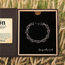 "To My Son" Deluxe Bracelet Gift Set | 316L Stainless Steel/S925 Bracelet Black