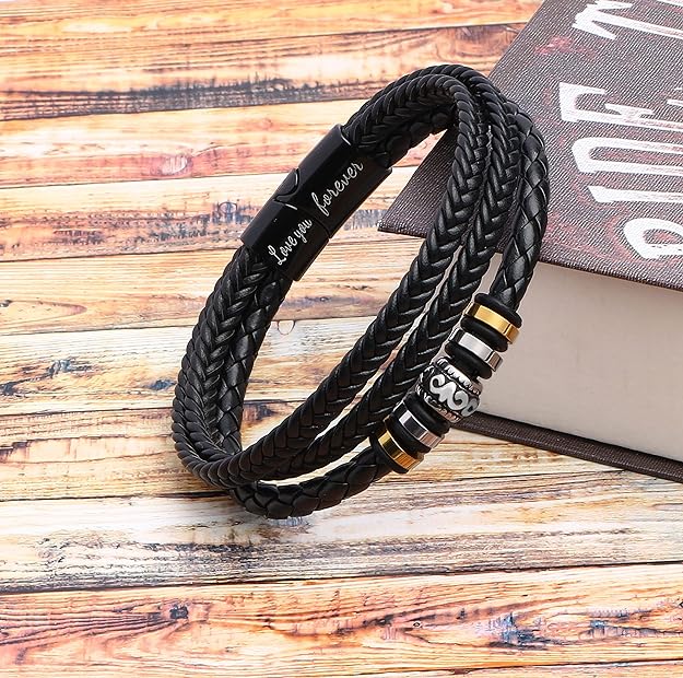 'To My Dad' Bracelet From Daughter | Father's Day Gift | Braided Leather Bracelet