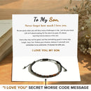 To My Son & Grandson Morse Code Bracelet | 'I Love You' Hidden Message To My Son
