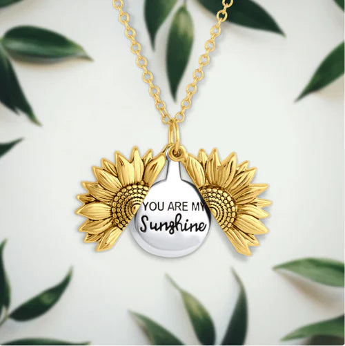 Collier Gravé 'You Are My Sunshine' - Bijou Fille Acier Inoxydable | Cadeau Personnalisé
