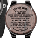 "To My Son" Wooden & Leather Engraved Watch Gift
