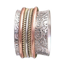 3-Tone Spinner Ring | 925 Sterling Silver | Gold, Rose Gold, Silver