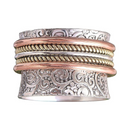 3-Tone Spinner Ring | 925 Sterling Silver | Gold, Rose Gold, Silver