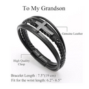 My Son/Grandson Bracelet "Love You Forever" | Cross Braided Leather Bracelet