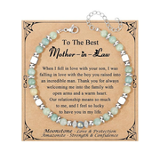 "Mother-in-Law" Bracelet Gift | Moonstone & Stainless Steel
