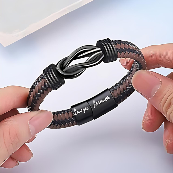 Armband „An meinen Sohn“ von Mama/Papa ​​| Lederarmband für Männer/Jungen