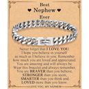 To My Nephew Bracelet From Aunt/Uncle | Stainless Steel Bracelet W/ Message Cards & Gift Box