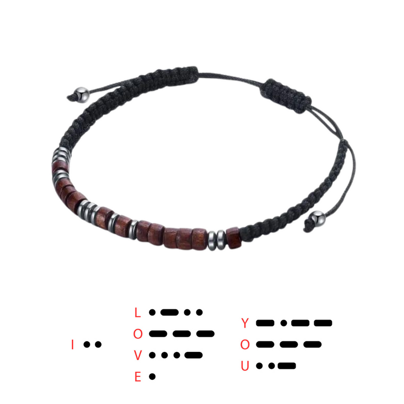 To My Son & Grandson Morse Code Bracelet | 'I Love You' Hidden Message