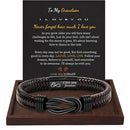 To My Son Bracelet From Mom/Dad | Forever Leather Bracelet For Men/Boys To My Grandson