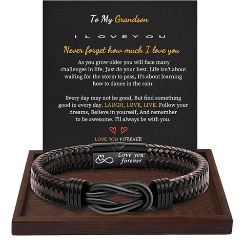 To My Son Bracelet From Mom/Dad | Forever Leather Bracelet For Men/Boys