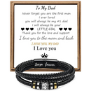 'To My Dad' Bracelet From Daughter | Father's Day Gift | Braided Leather Bracelet
