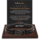 My Son/Grandson Bracelet "Forever Linked Together" | Brown Braided Leather To My Grandson