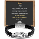 To My Nephew/To My Uncle Bracelet "Forever Linked Together" | Braided Leather Bracelet To My Uncle