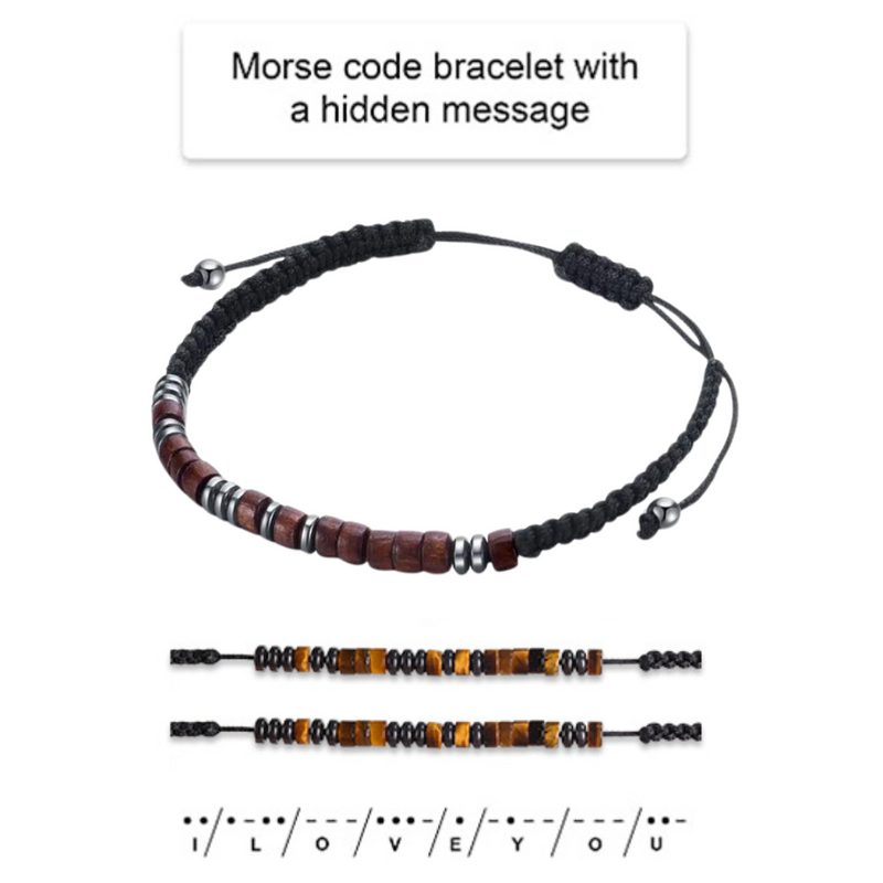 To My Son & Grandson Morse Code Bracelet | 'I Love You' Hidden Message