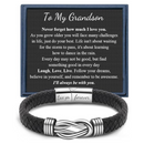 My Son/Grandson Bracelet "Forever Linked Together" | Braided Leather Bracelet