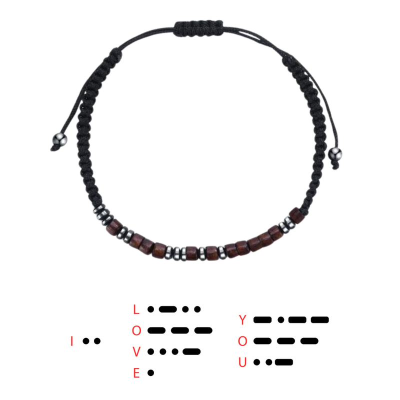 To My Son & Grandson Morse Code Bracelet | 'I Love You' Hidden Message