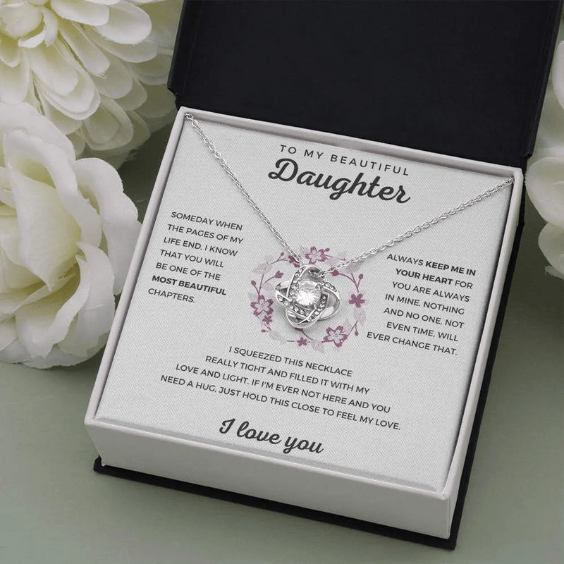 Daughter/Granddaughter Necklace | 14K White Gold W/ Zirconia & Gift Box