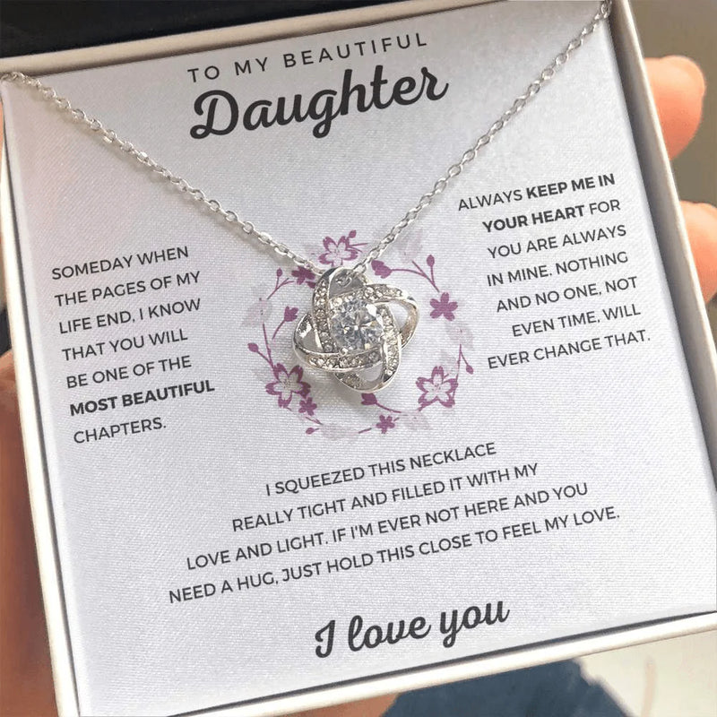 Daughter/Granddaughter Necklace | 14K White Gold W/ Zirconia & Gift Box