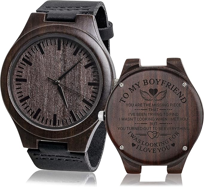 Engraved Wooden Watch Gift | To My Man/Husband/Fiance/Boyfriend