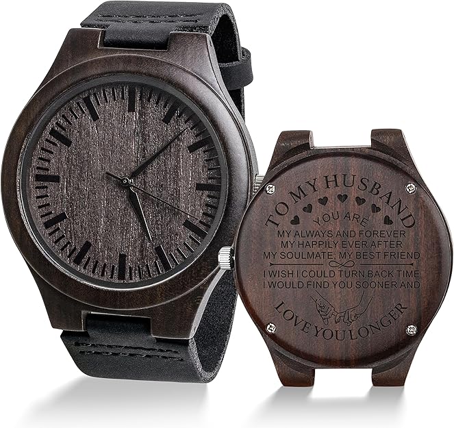 Engraved Wooden Watch Gift | To My Man/Husband/Fiance/Boyfriend