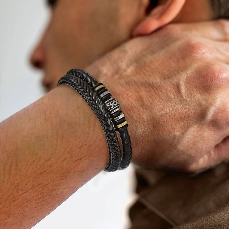 My Son/Grandson Bracelet "Love You Forever" | Braided Leather Bracelet