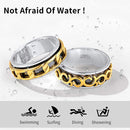 925 Sterling Silver Spinner Ring | Golden Deluxe Design In the Middle